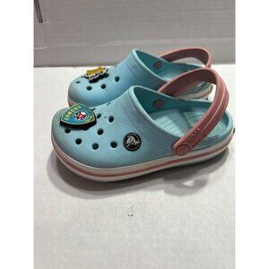 CROCS blue pink clog shoes child size C 11